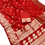 red banarsi silk