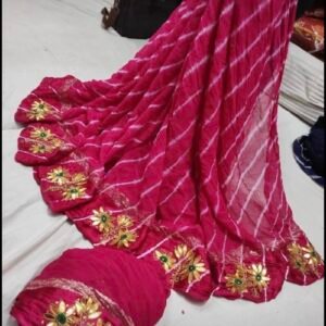 Pure georgatte gota patti laheria saree