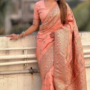 Zari woven Banarasi silk saree